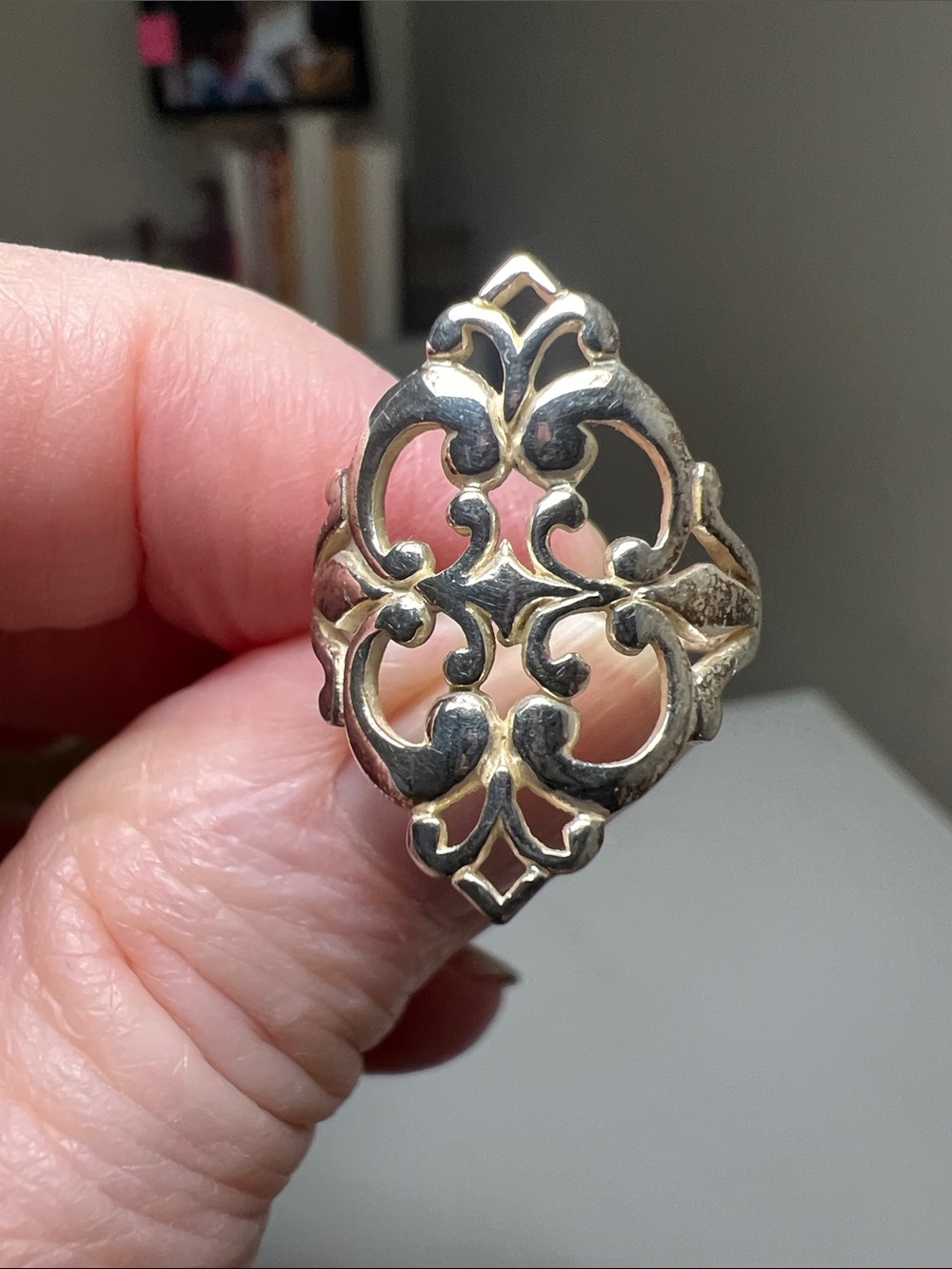 Intricate Ornate Filigree Ring in Sterling Silver 925